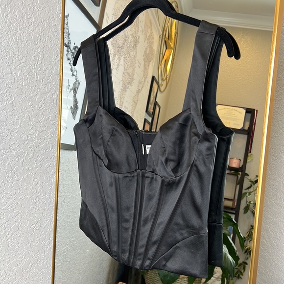 HOUSE OF CB 'Liberty' Black Satin Corset NWOT - Picture 7 of 11